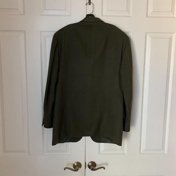 CAMELHAIR SINGLE BUTTON BLAZER Loden Green by Loro Piana for SAKS - Picture 8 of 10